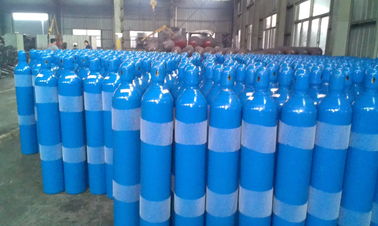নীল রঙ কাস্টমাইজড বিজোড় ইস্পাত কম্প্রেস গ্যাস সিলিন্ডার 8L - 22.3L ISO9809-3